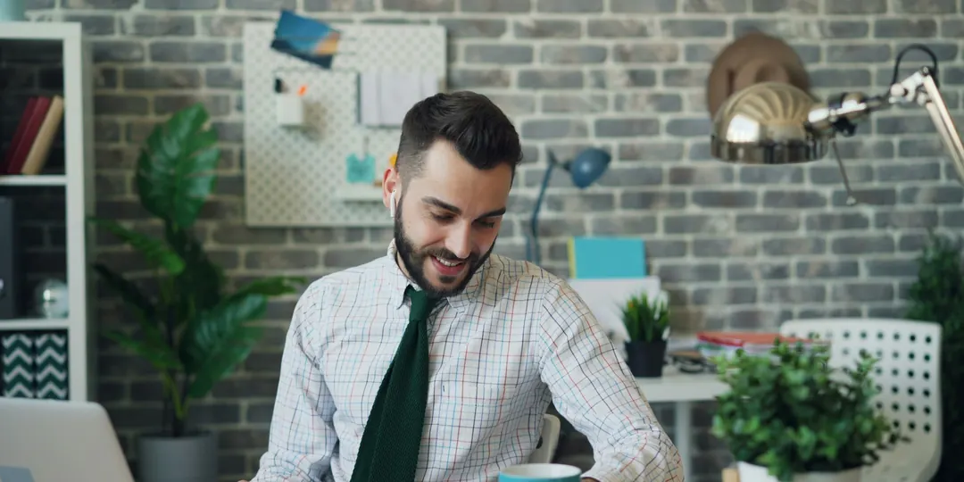 A man working at his desk